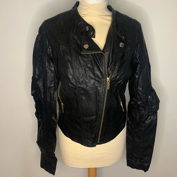 Faux Leather Moto Jacket - Picture 1 of 5